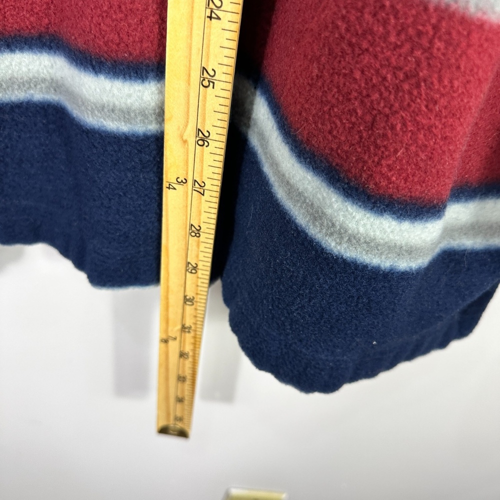 Vintage Bugle Boy Fleece Sweatshirt Mens XL Red Blue Striped Y2K Grandpa 90s - Picture 4 of 7